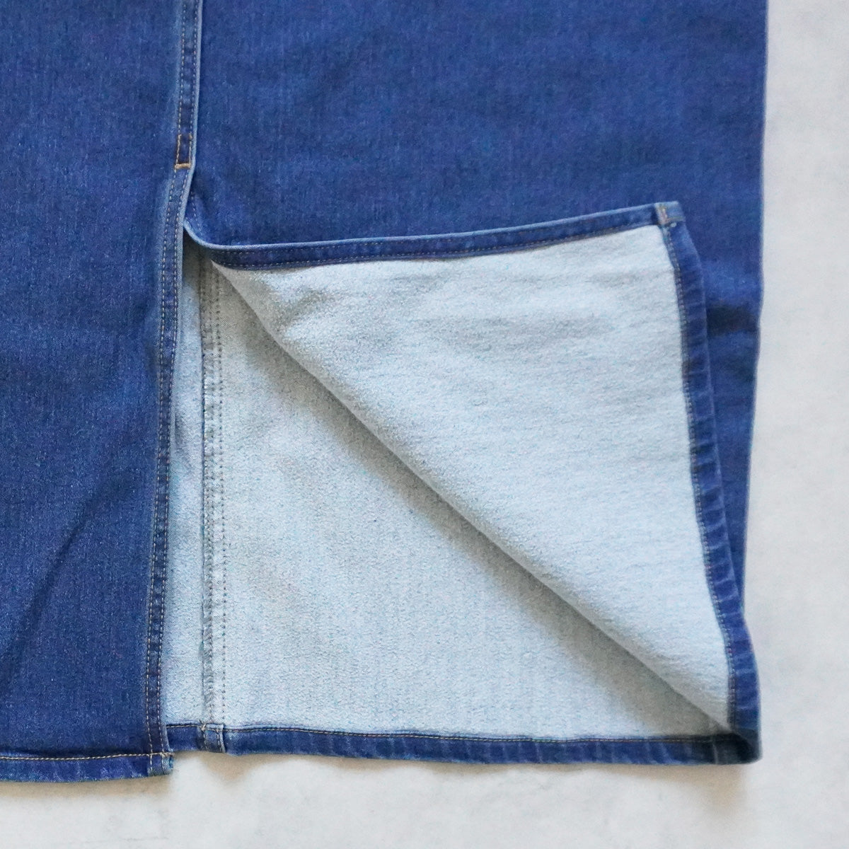 裏起毛デニムロングスカート