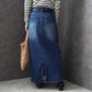 裏起毛デニムロングスカート