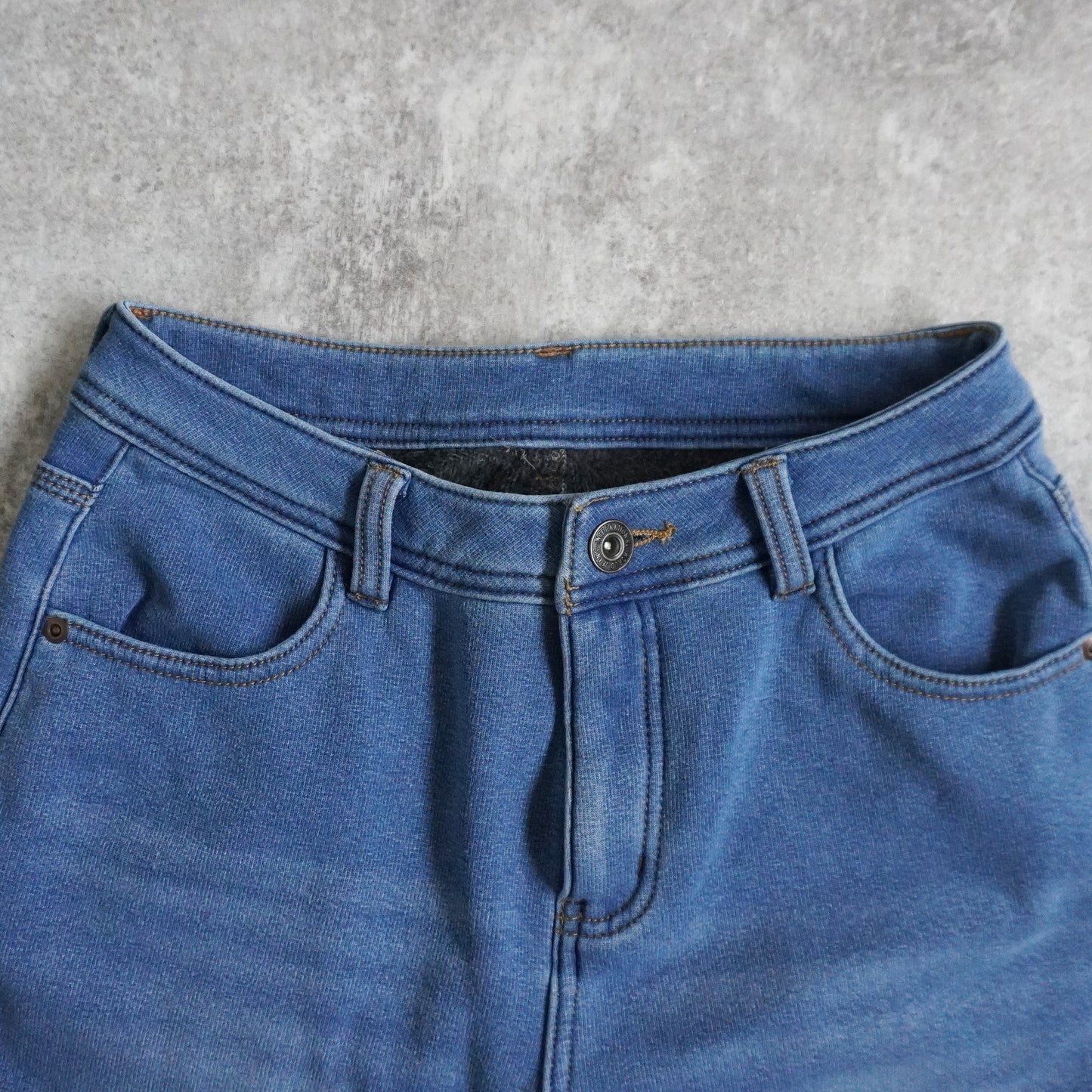 裏シャギーニットデニムスキニーパンツ