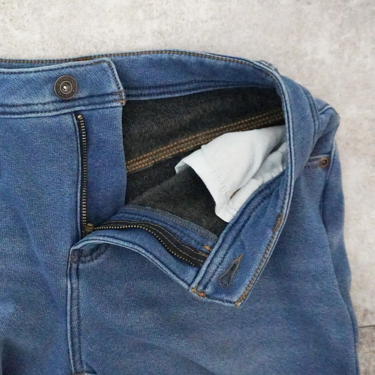 裏シャギーニットデニムスキニーパンツ