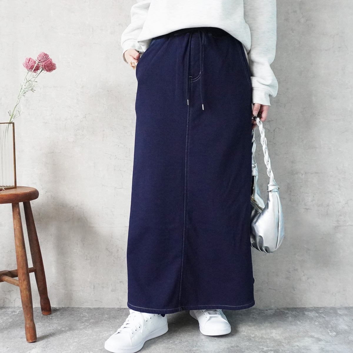 裏シャギーデニムスカート