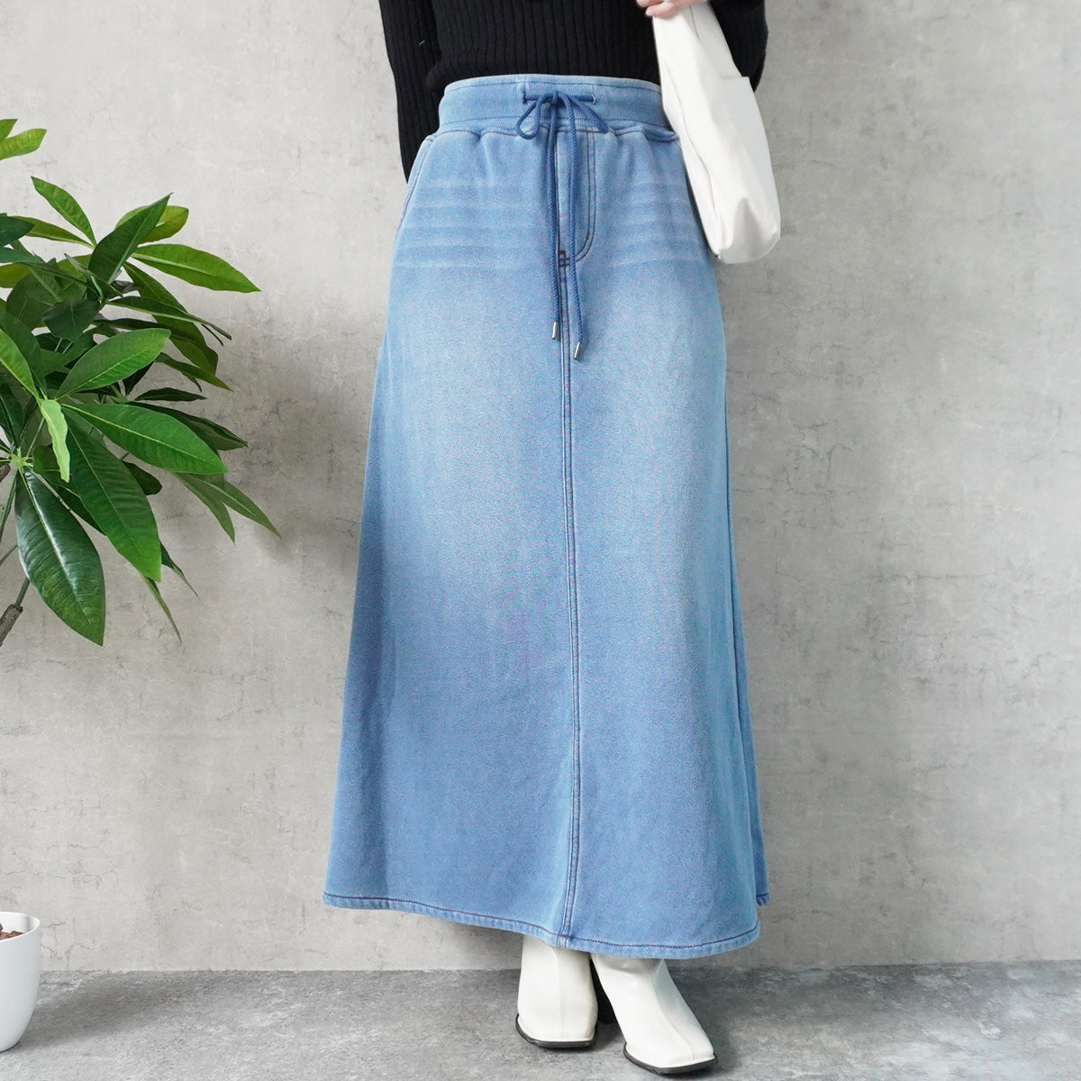 裏シャギーデニムスカート
