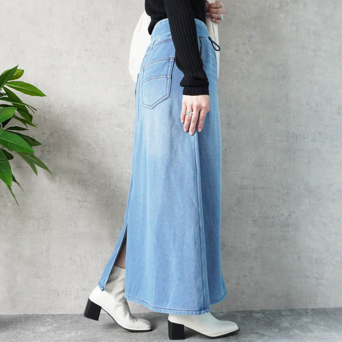 裏シャギーデニムスカート