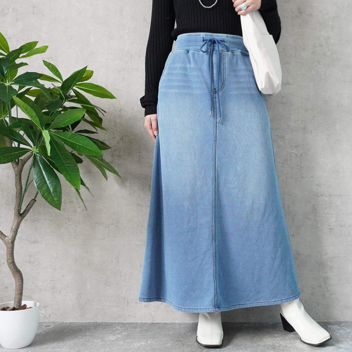 裏シャギーデニムスカート