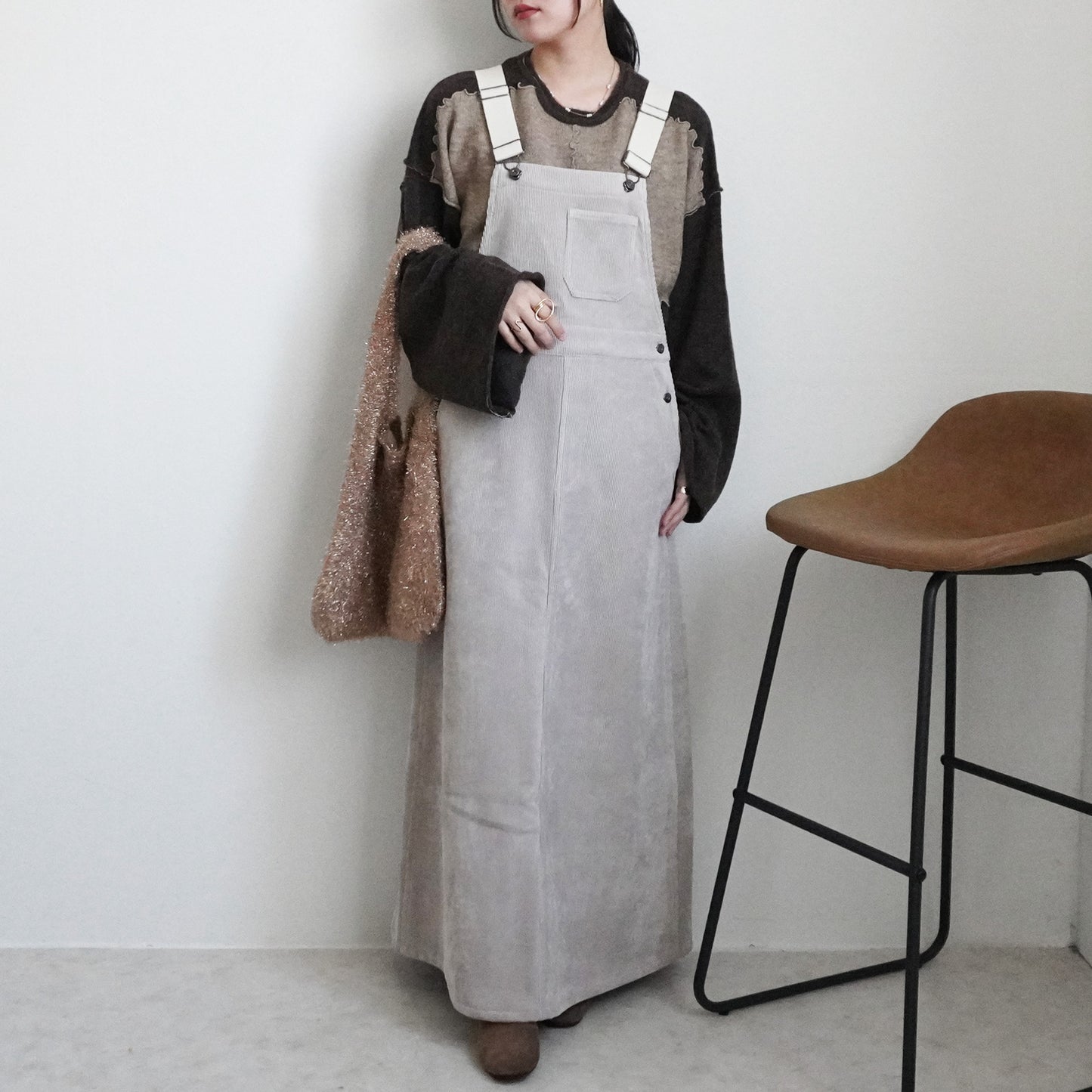 コーデュロイジャンパースカート