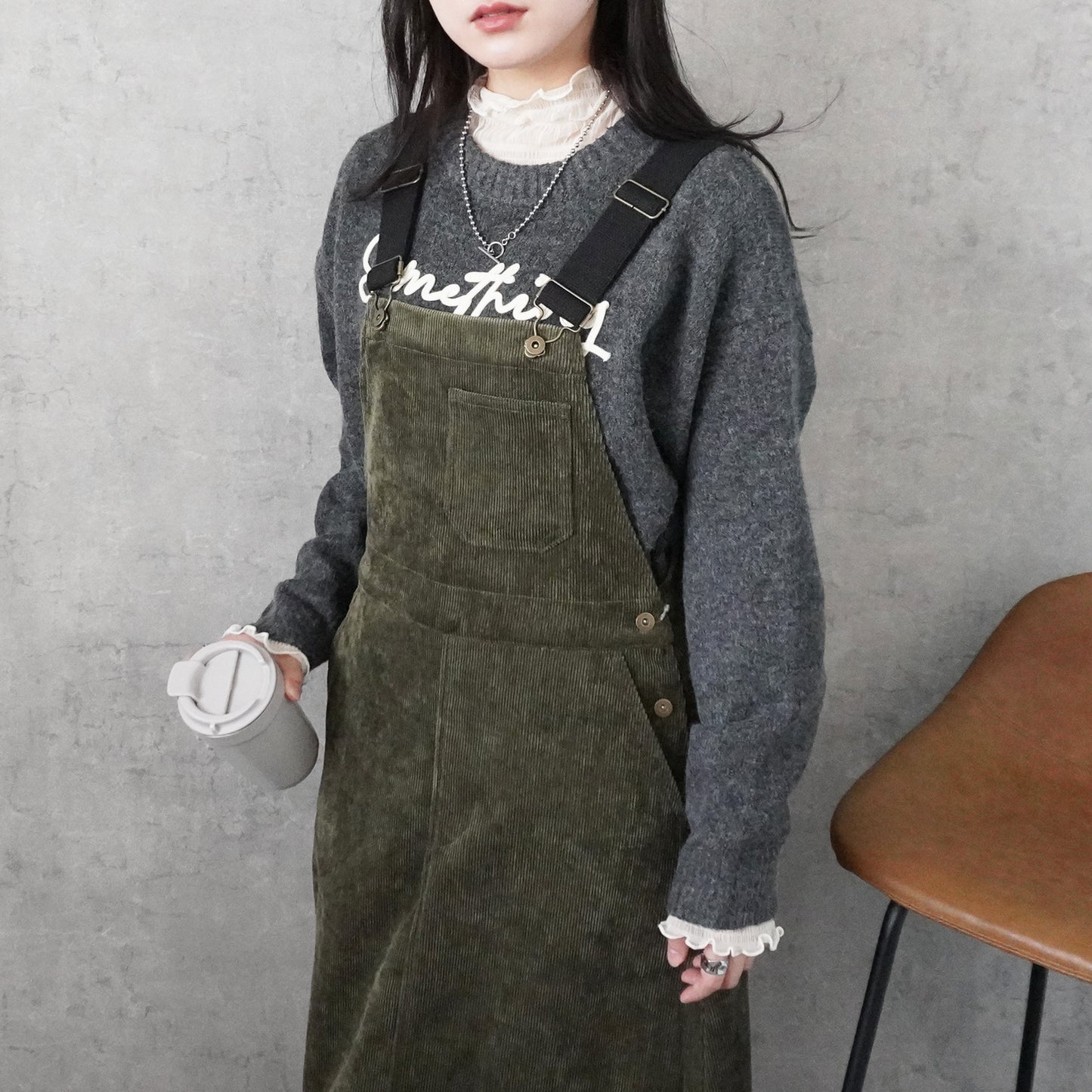 コーデュロイジャンパースカート