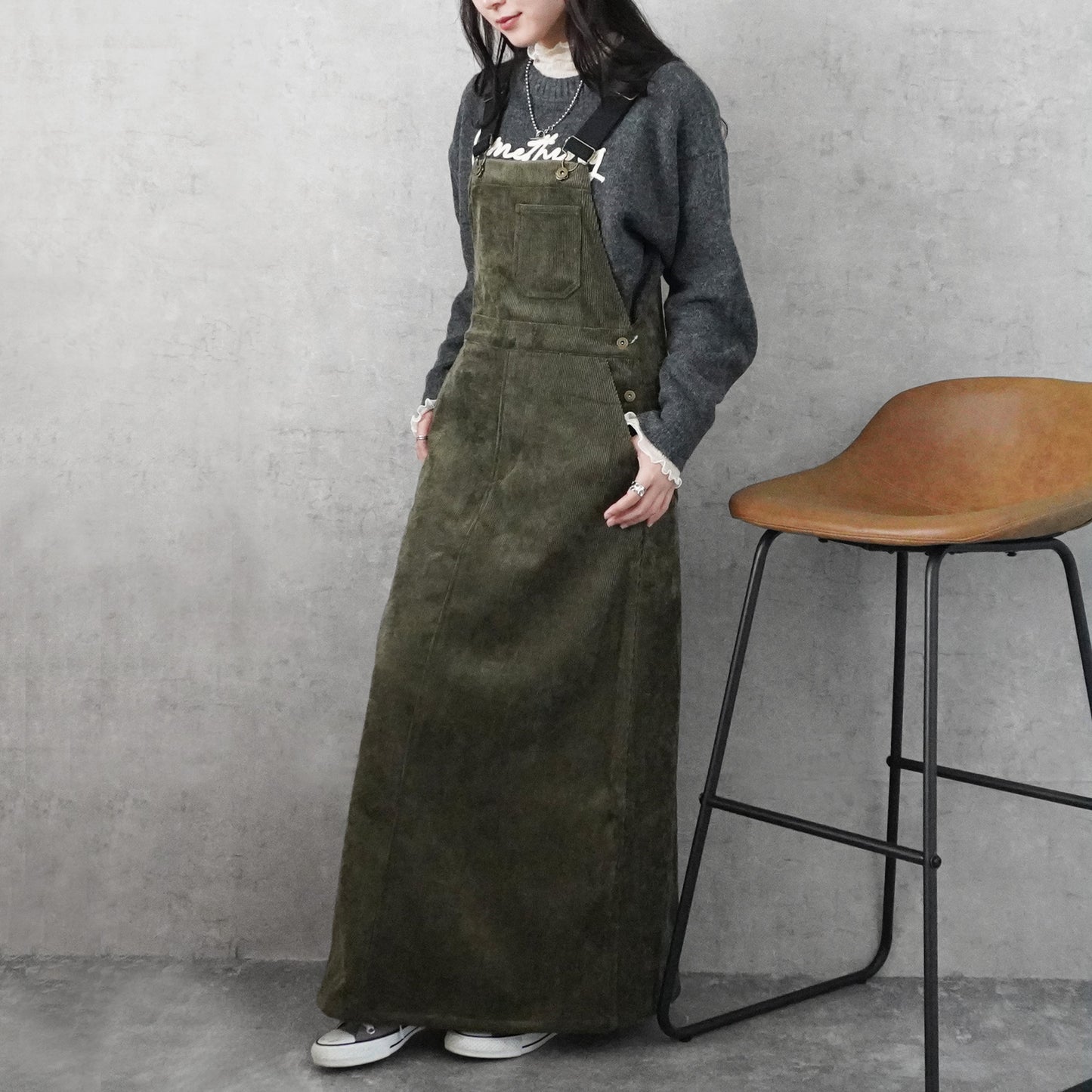 コーデュロイジャンパースカート