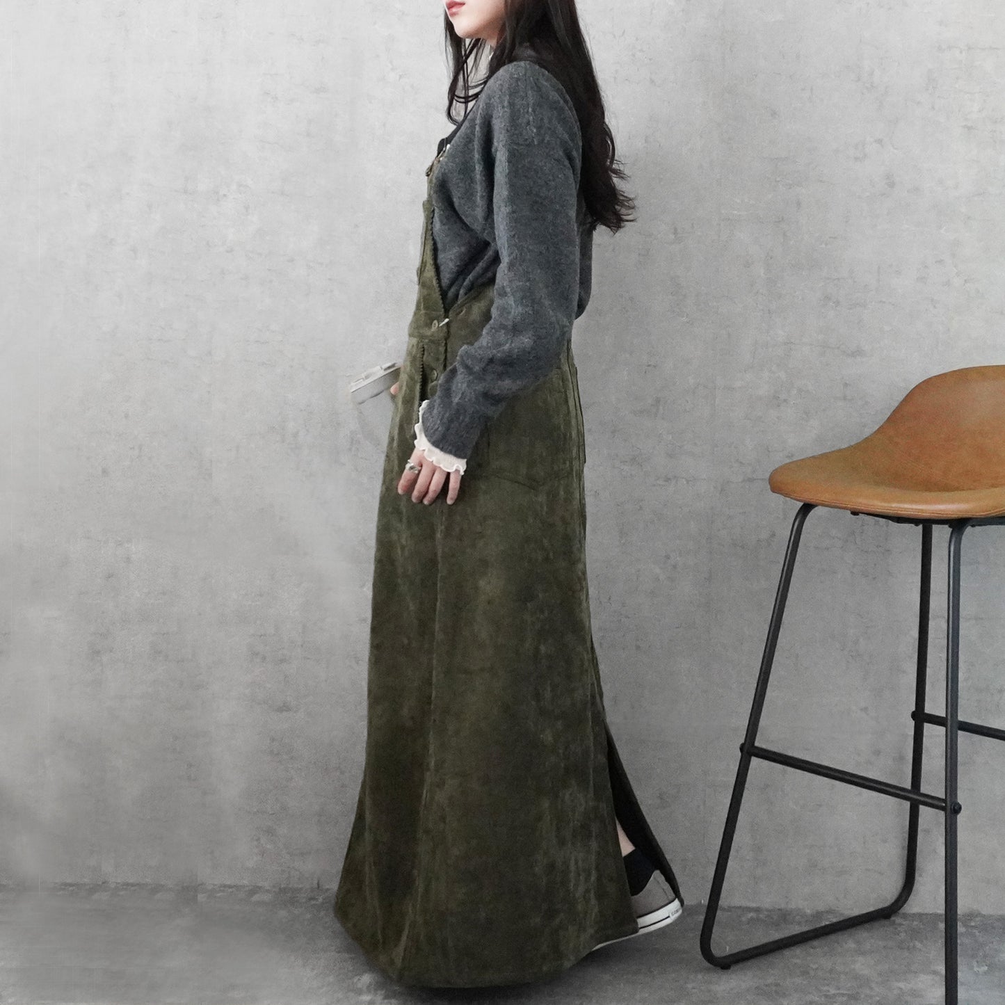 コーデュロイジャンパースカート