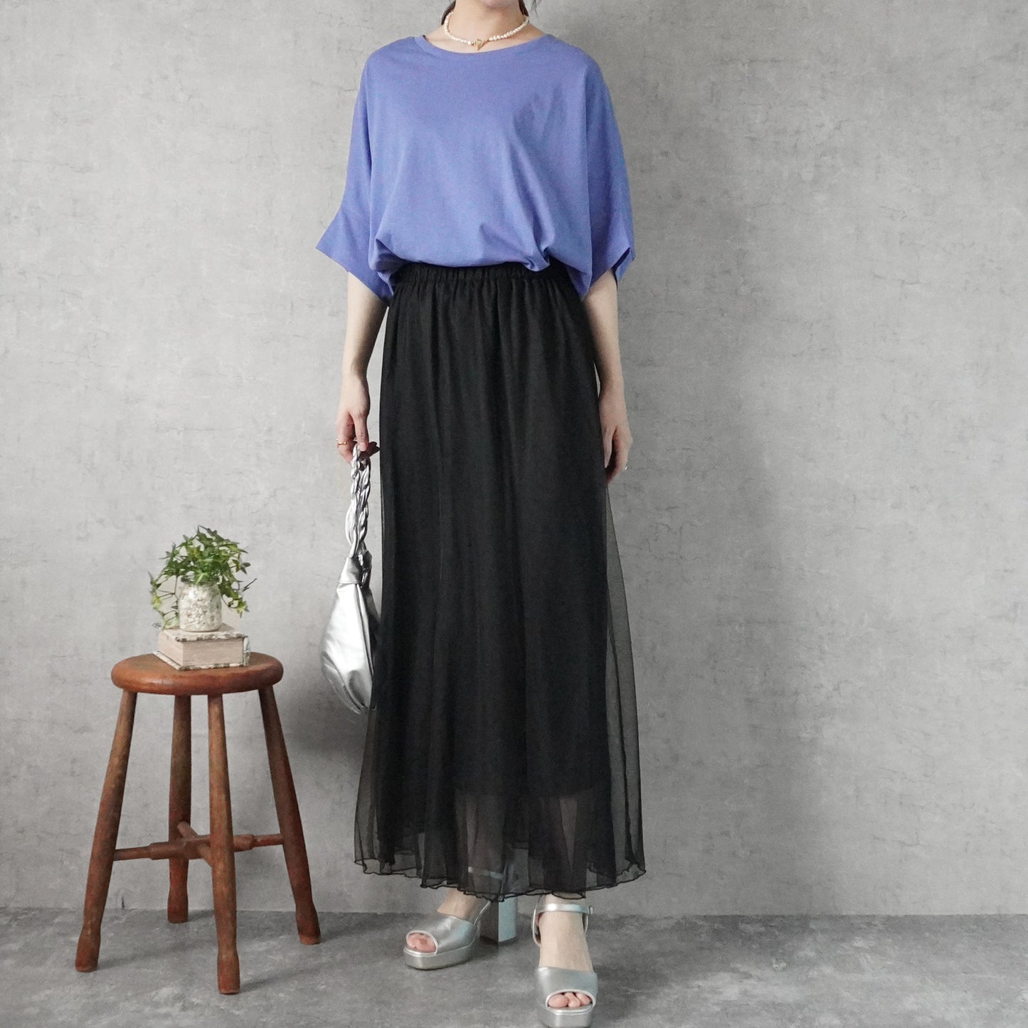 ダブルチュールロングスカート