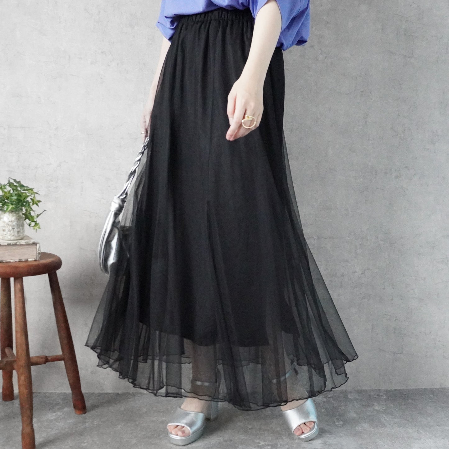 ダブルチュールロングスカート