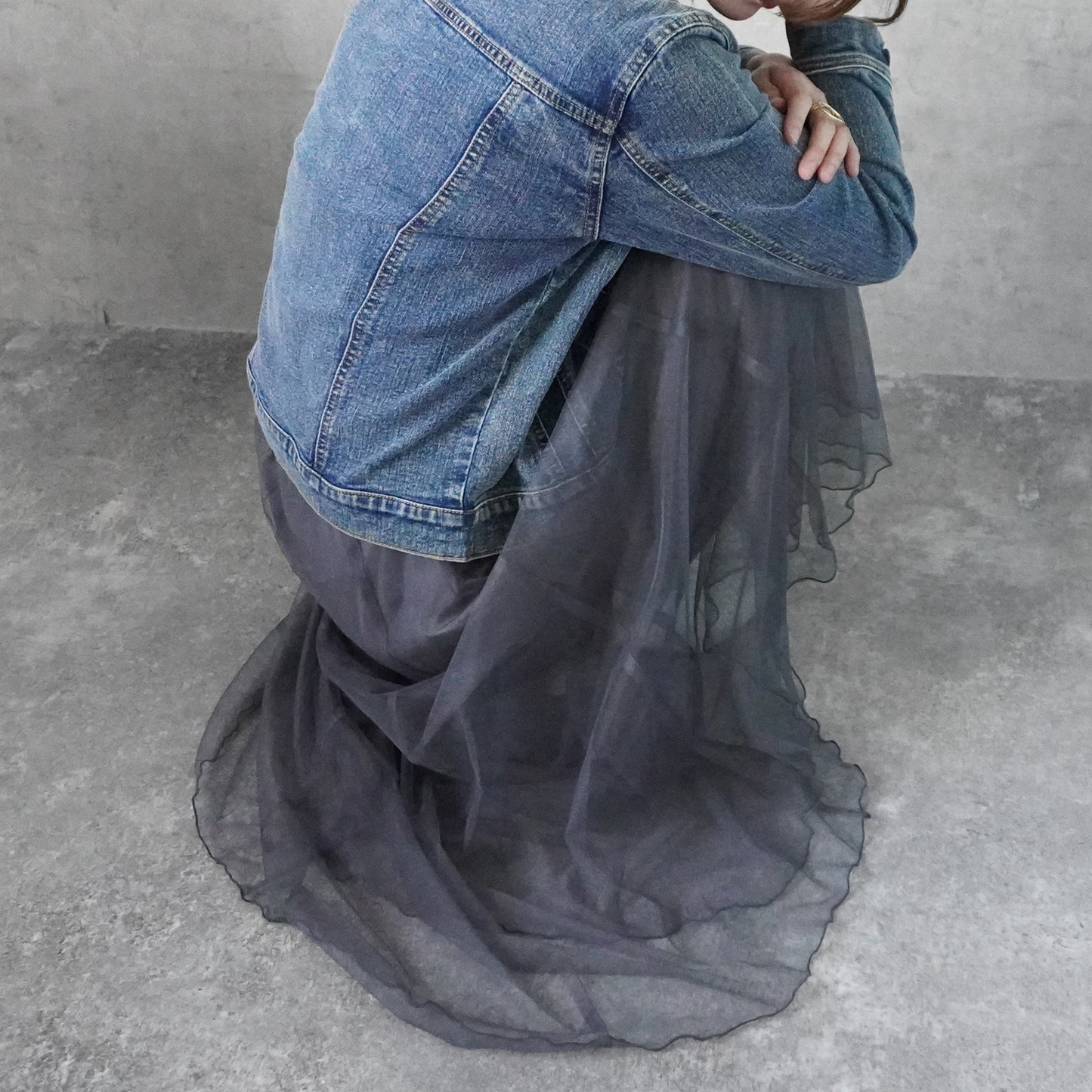 ダブルチュールロングスカート