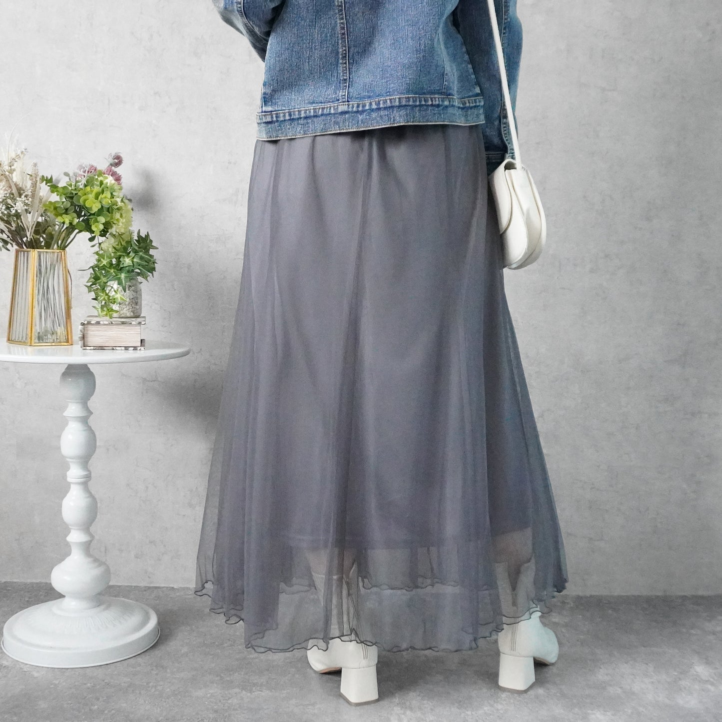 ダブルチュールロングスカート