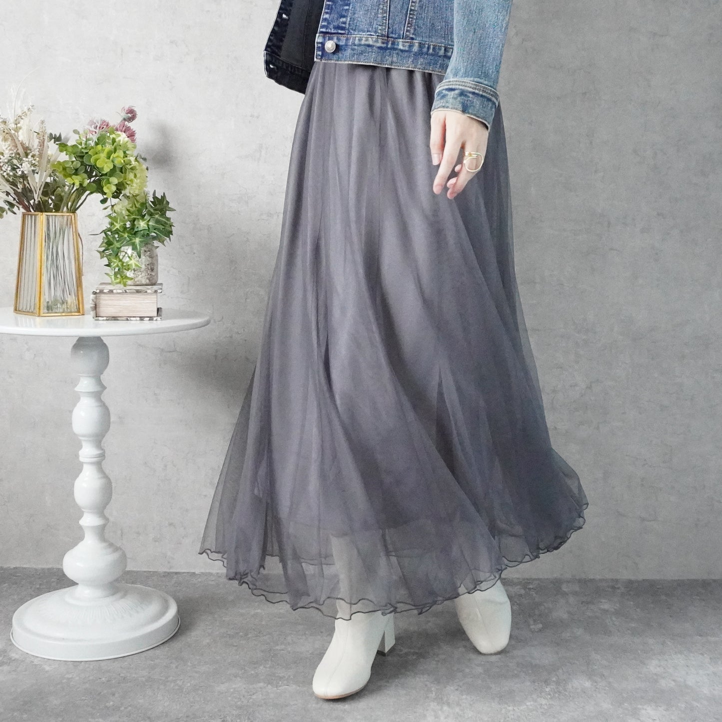 ダブルチュールロングスカート