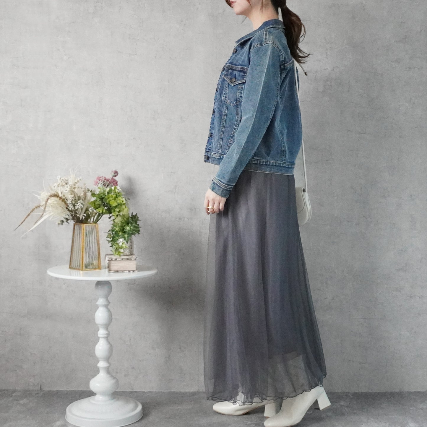 ダブルチュールロングスカート