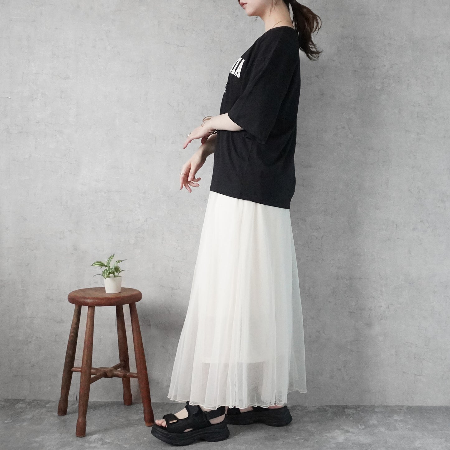 ダブルチュールロングスカート