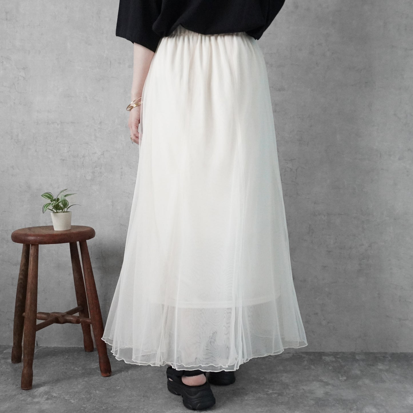 ダブルチュールロングスカート