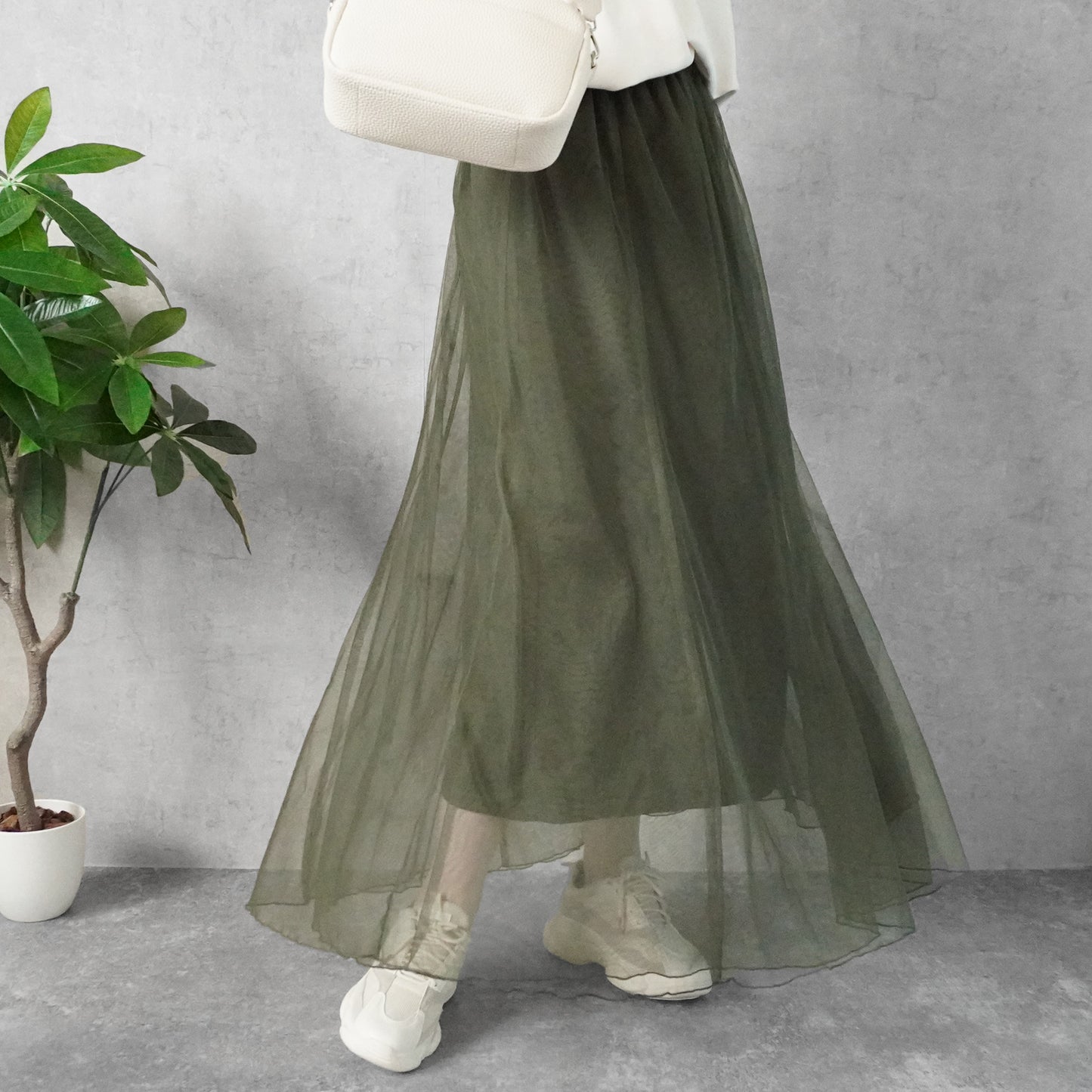 ダブルチュールロングスカート