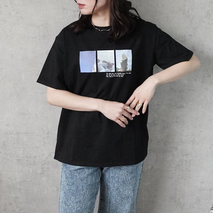 コマ割りフォトプリントビッグTシャツ
