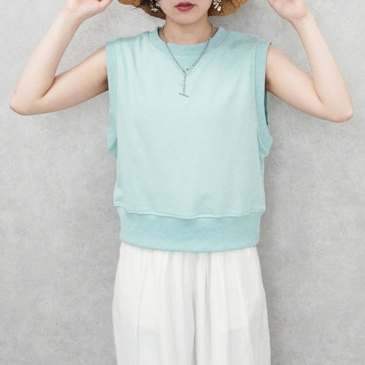 天竺ヘビーオンスノースリーブプルオーバー