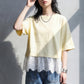 天竺裾レース異素材Tシャツ