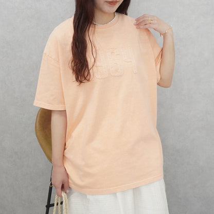 ピグメント刺繡天竺Tシャツ