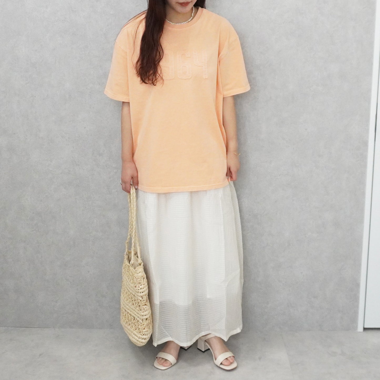 ピグメント刺繡天竺Tシャツ