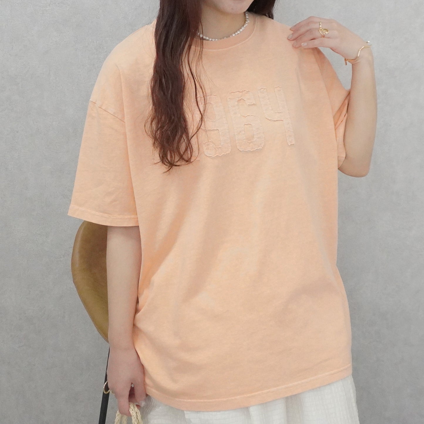 ピグメント刺繡天竺Tシャツ