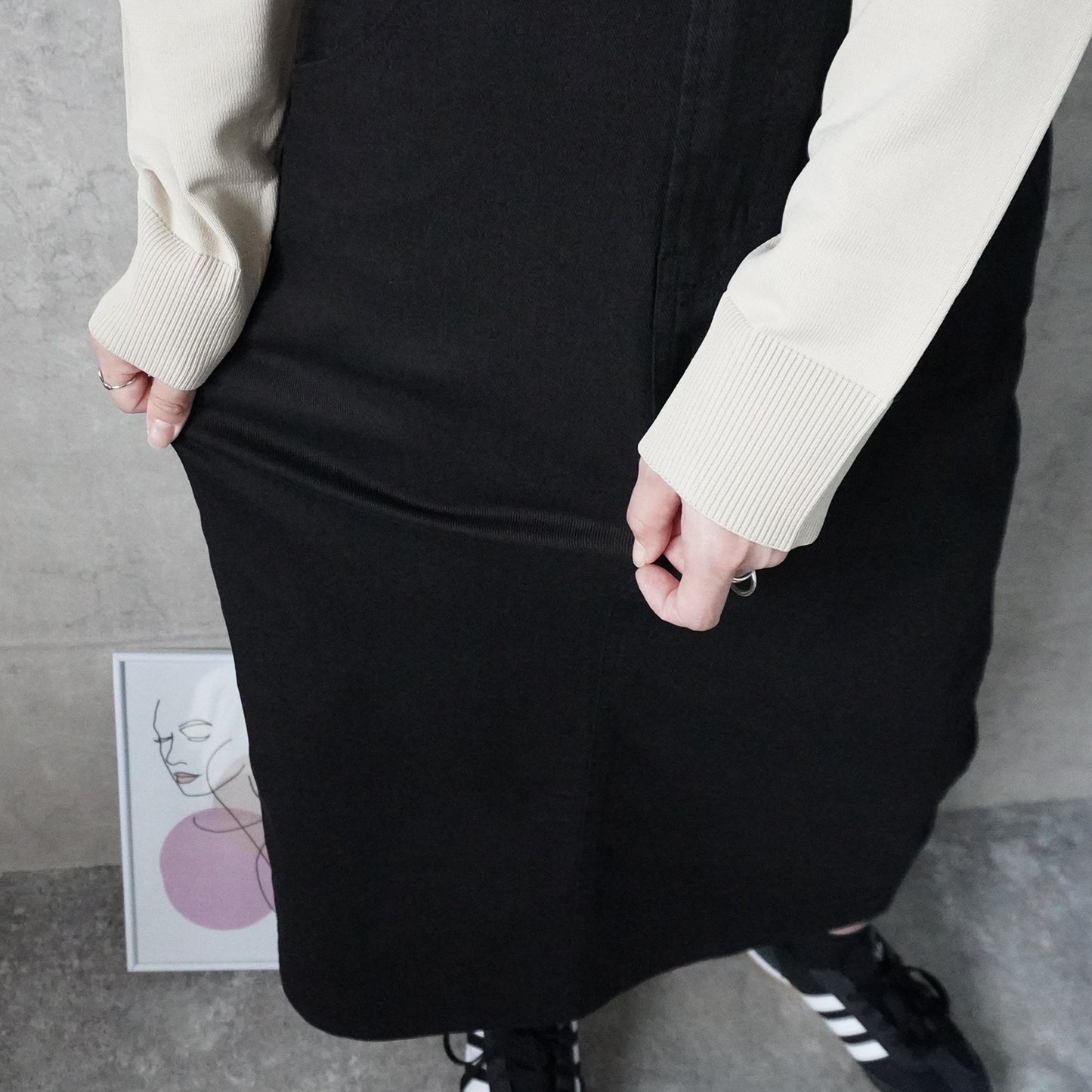 カラーセミタイトロングスカート