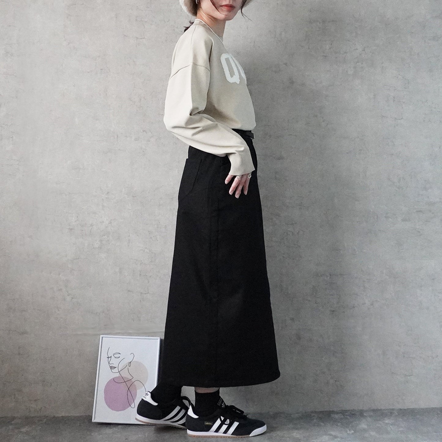 リサイクルデニムロングスカート【一部予約】