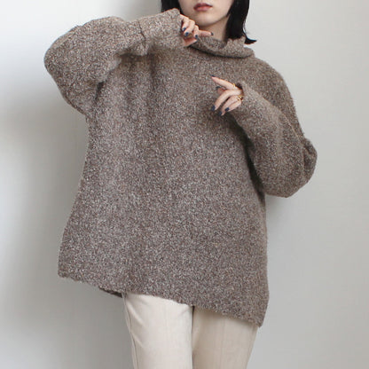 メランジハイネックニット