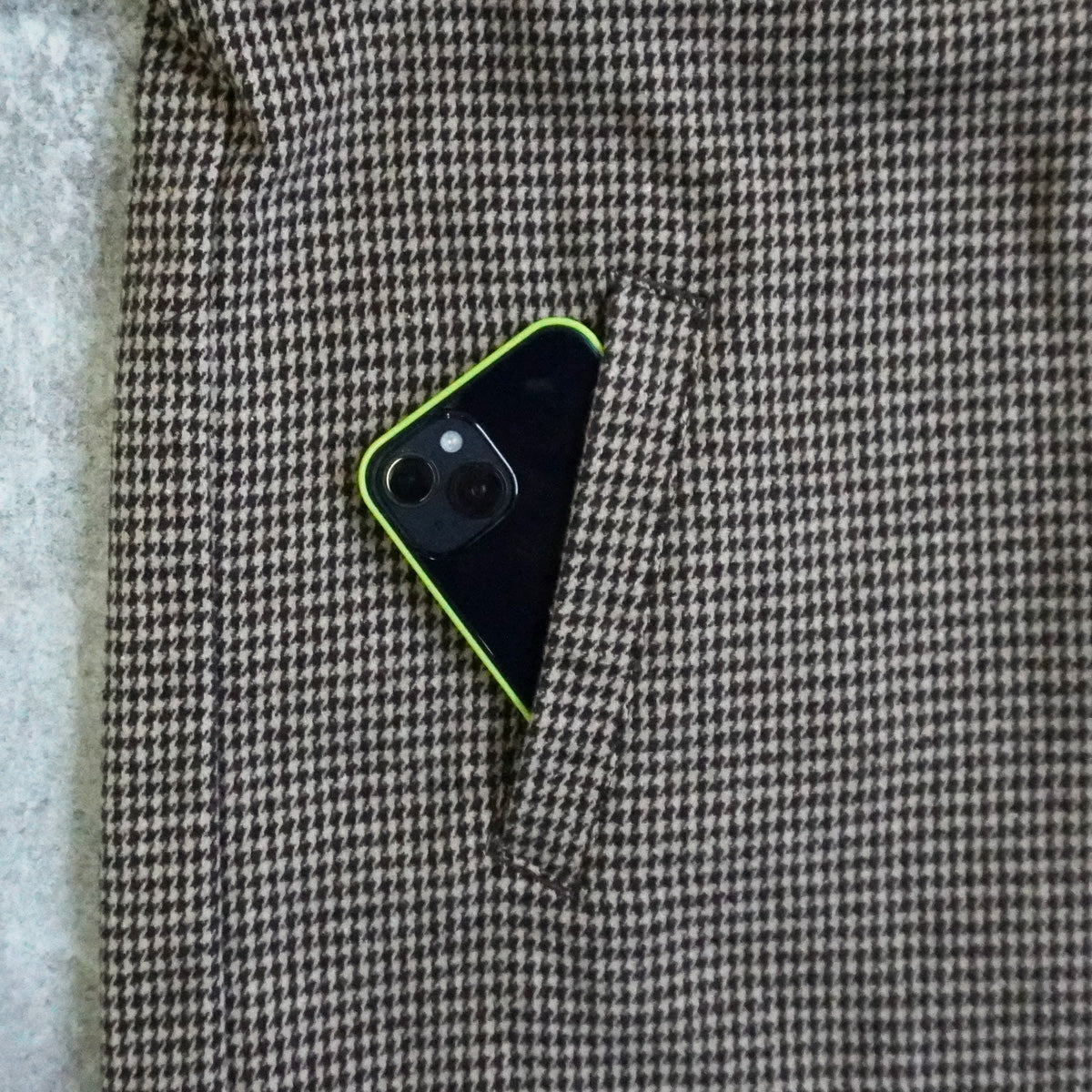 2wayカラーファー千鳥格子柄ジャケット