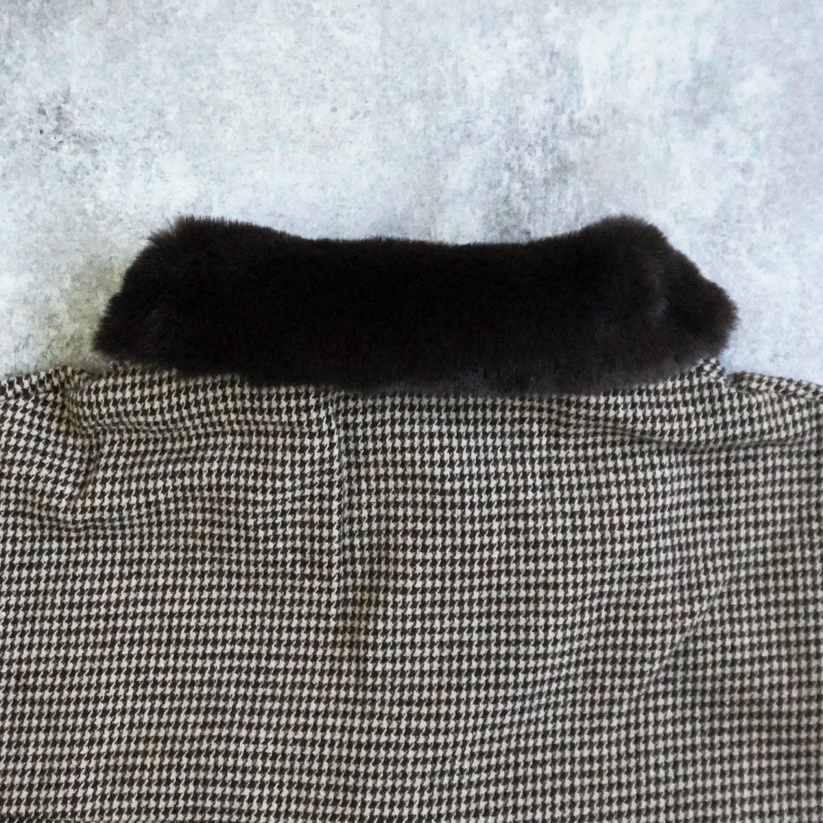 2wayカラーファー千鳥格子柄ジャケット