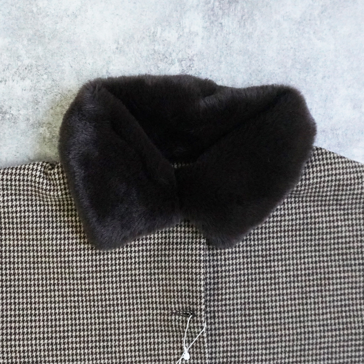 2wayカラーファー千鳥格子柄ジャケット