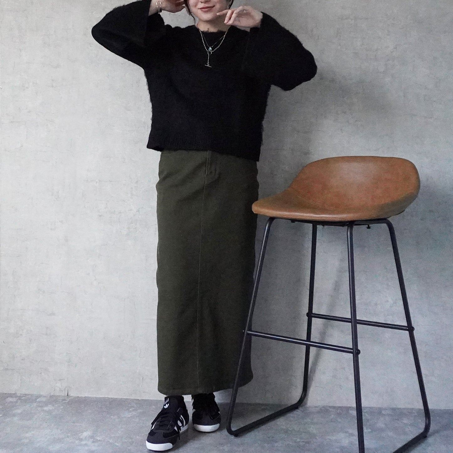 シャギーフレアスリーブニット