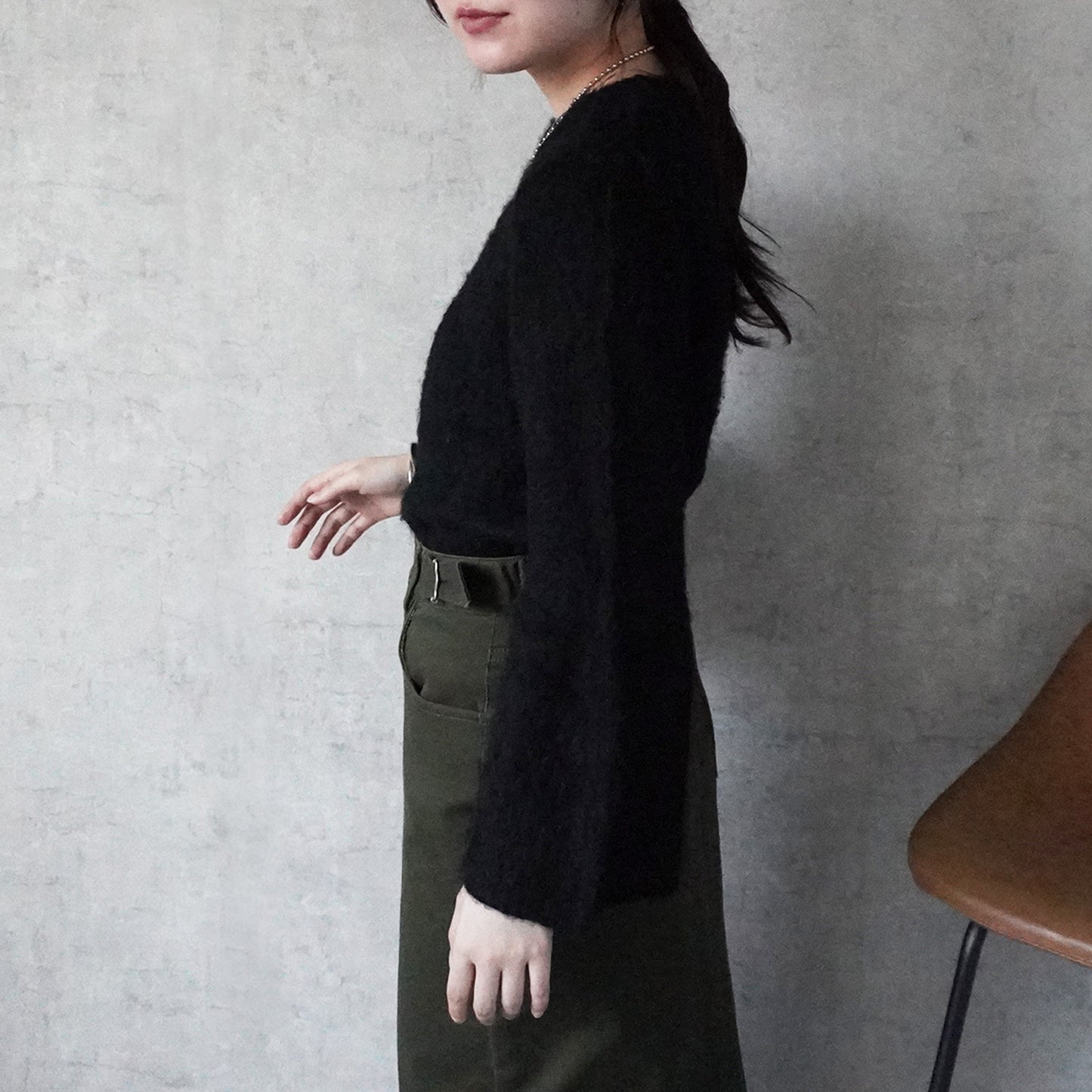 シャギーフレアスリーブニット