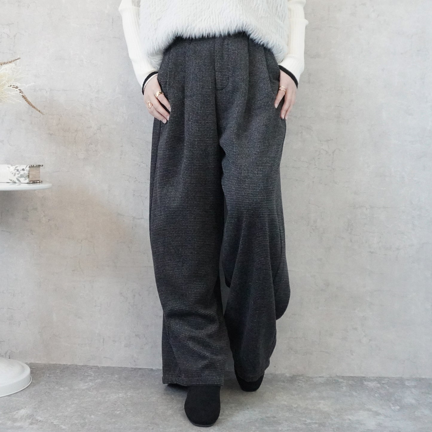 ツイードワイドパンツ