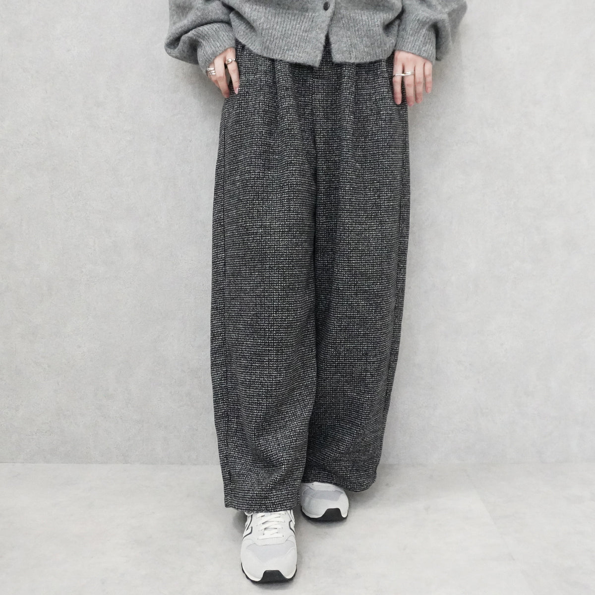 ツイードタックワイドパンツ