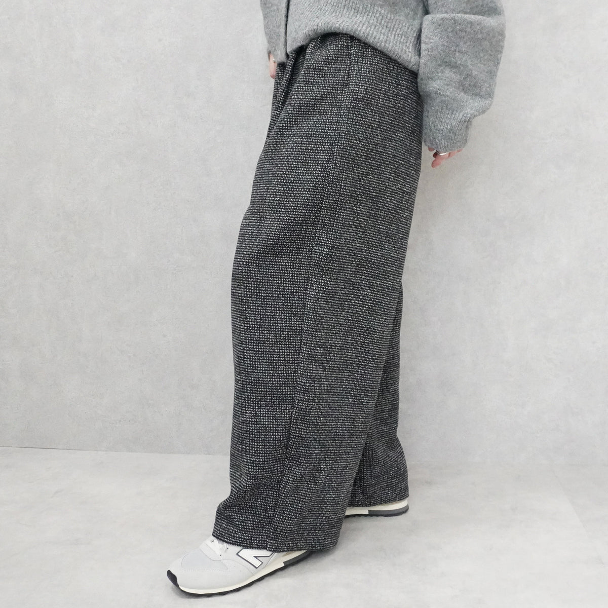ツイードタックワイドパンツ