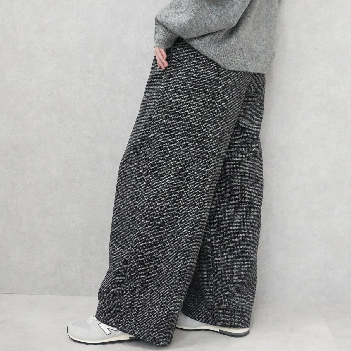ツイードタックワイドパンツ