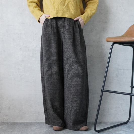 ツイードタックワイドパンツ