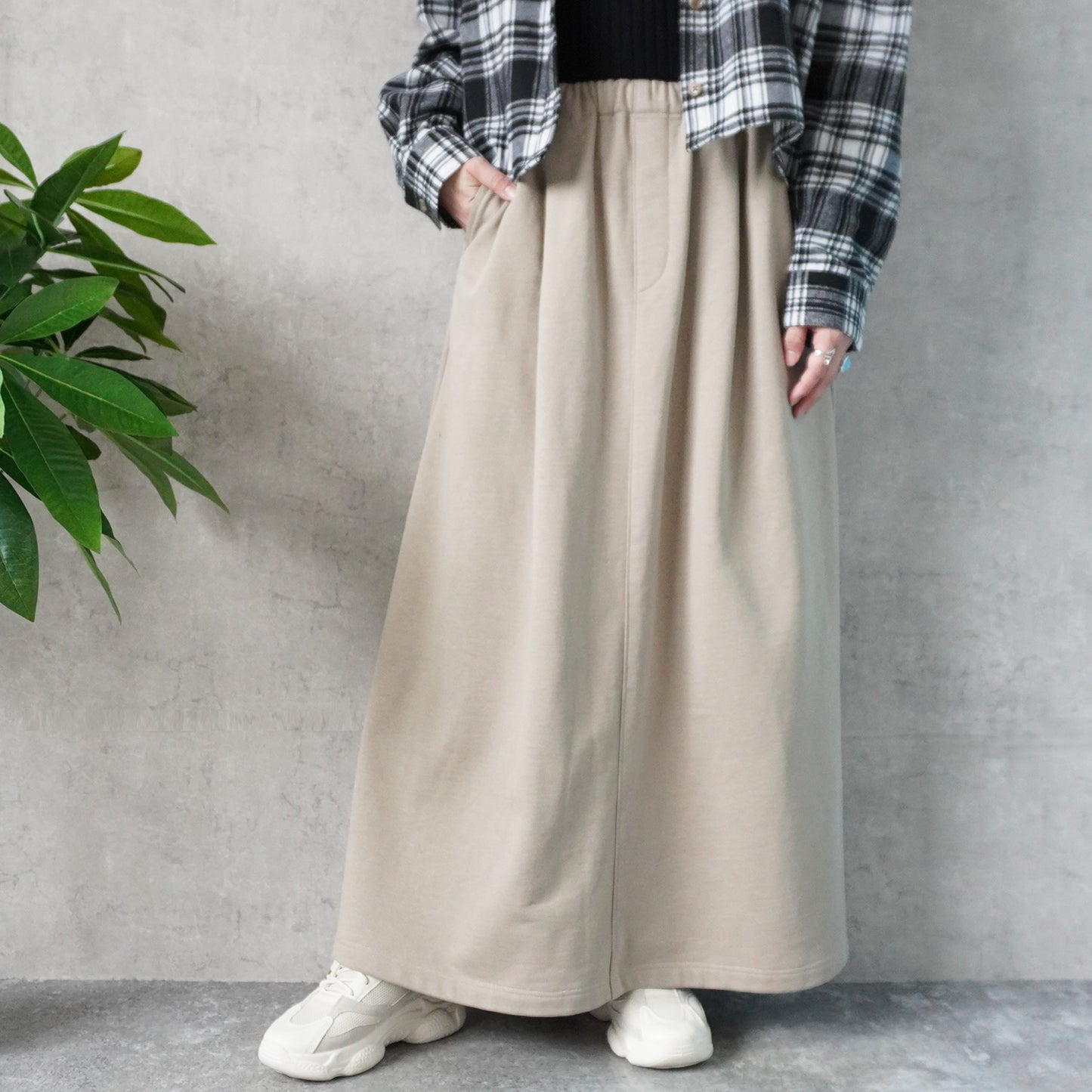 裏毛420g/mスウェットフレアロングスカート
