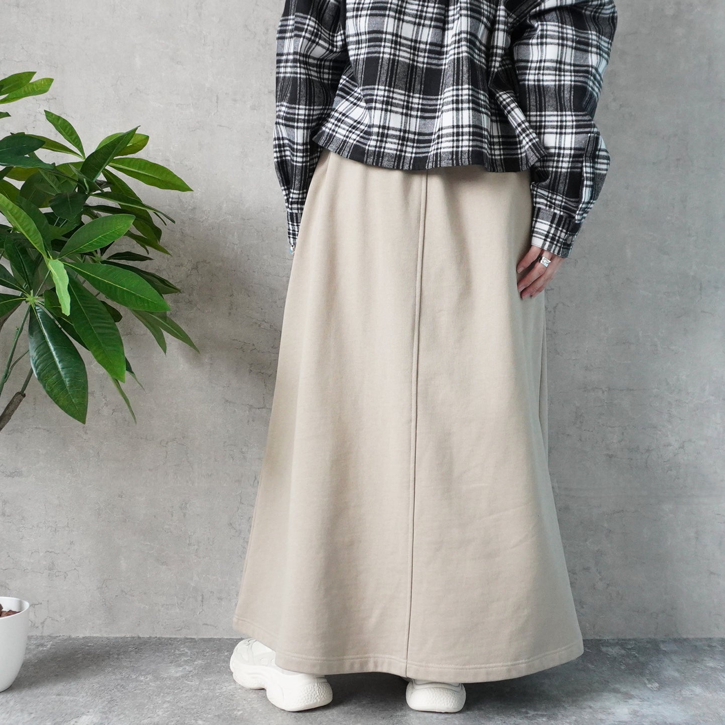 裏毛420g/mスウェットフレアロングスカート