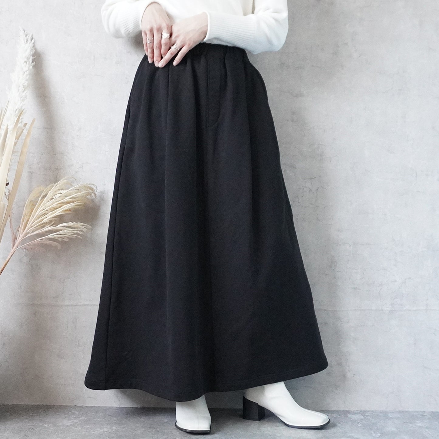 裏毛420g/mスウェットフレアロングスカート