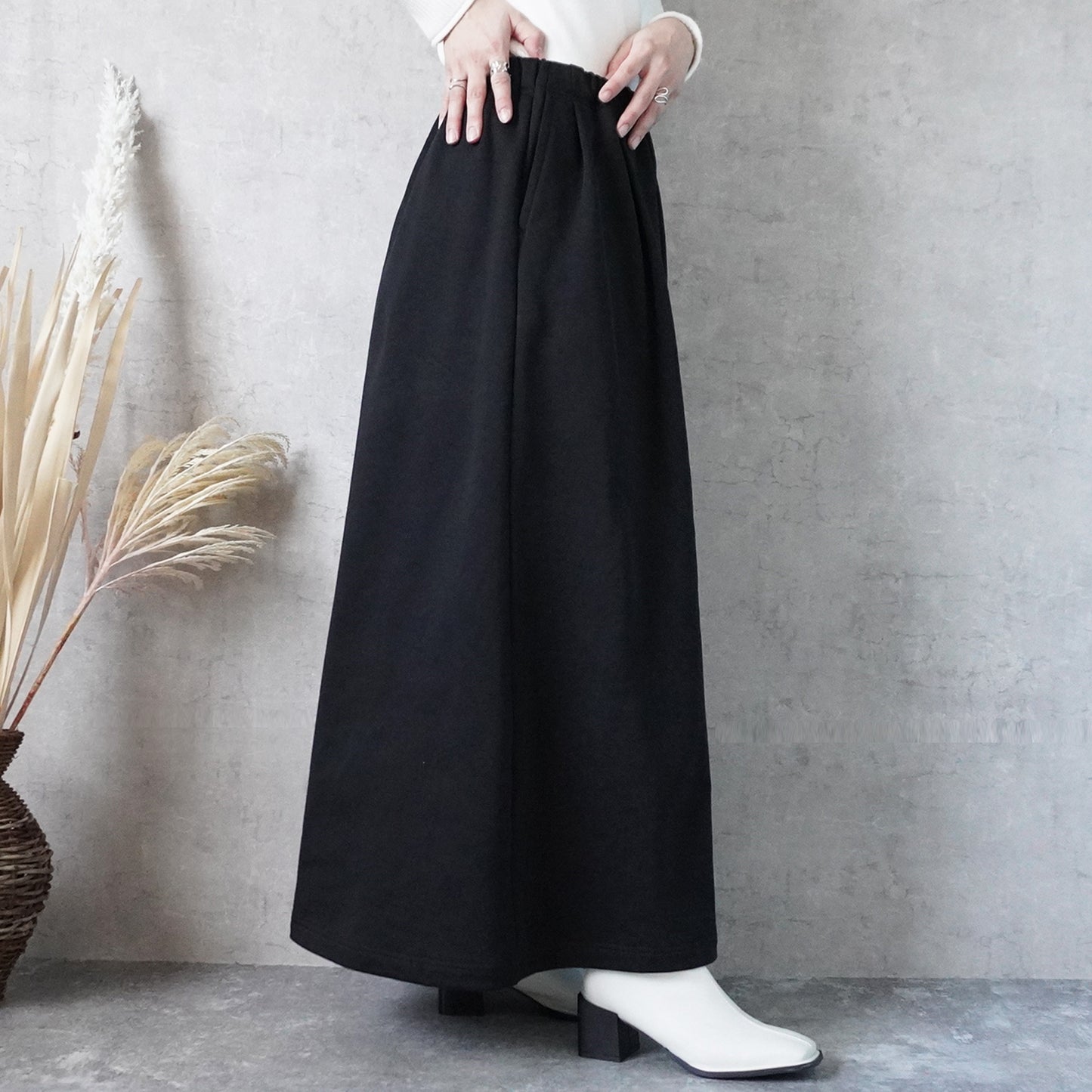 裏毛420g/mスウェットフレアロングスカート