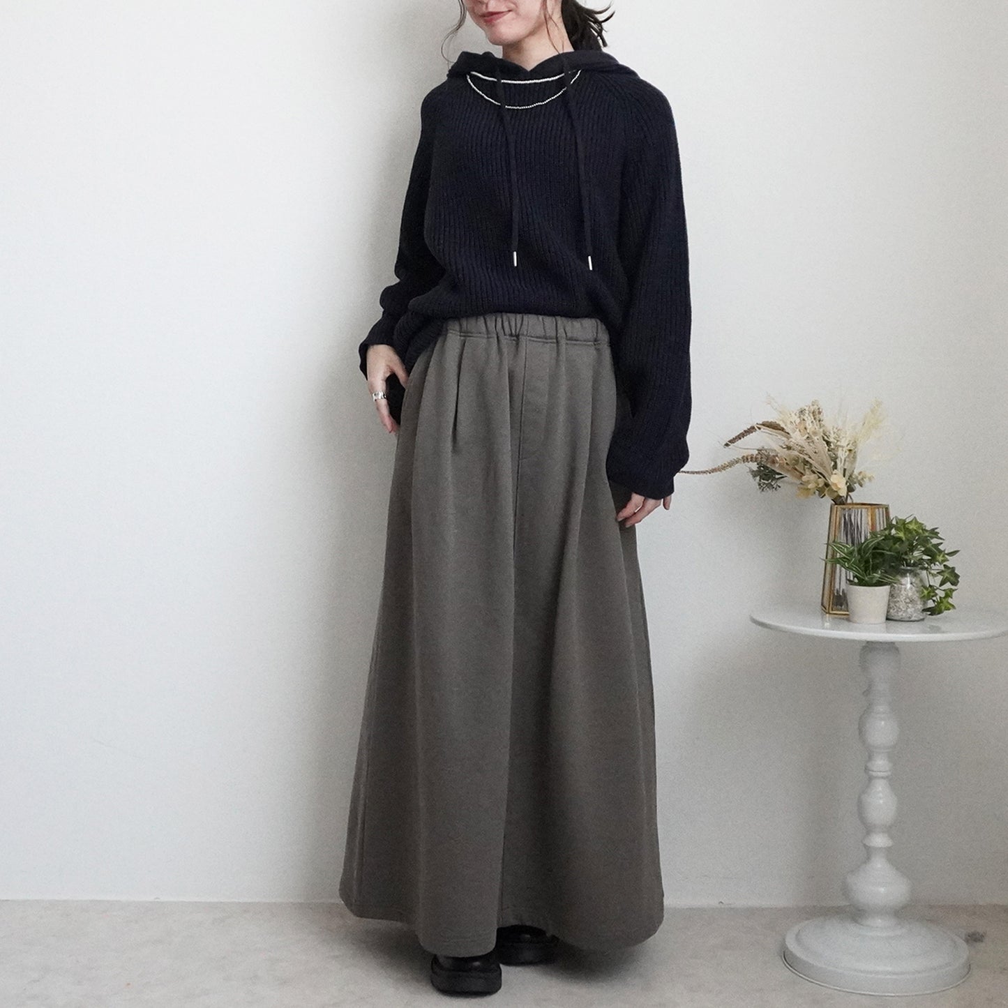 裏毛420g/mスウェットフレアロングスカート