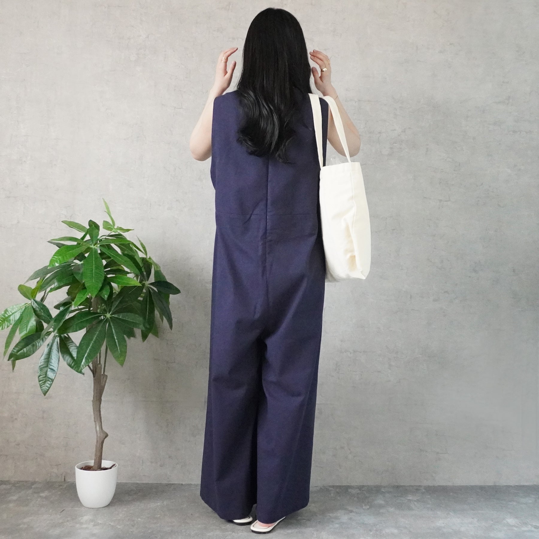 Vネック綿麻サロペット/ セレクトリベリー – SELECT LEVERY