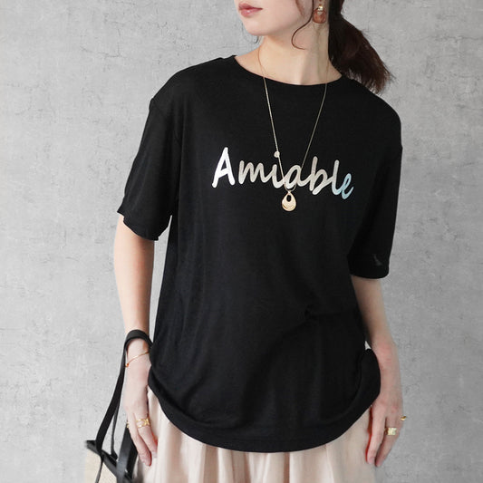 シアーロゴプリントTシャツ