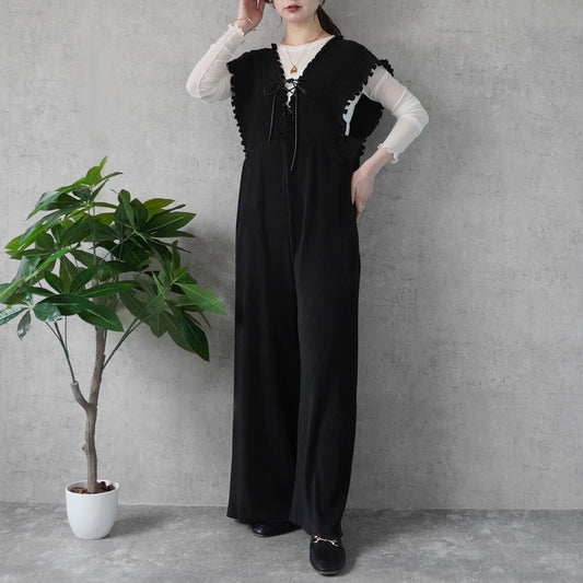 セルフカット2wayギャザーミニプリーツオールインワン【予約】