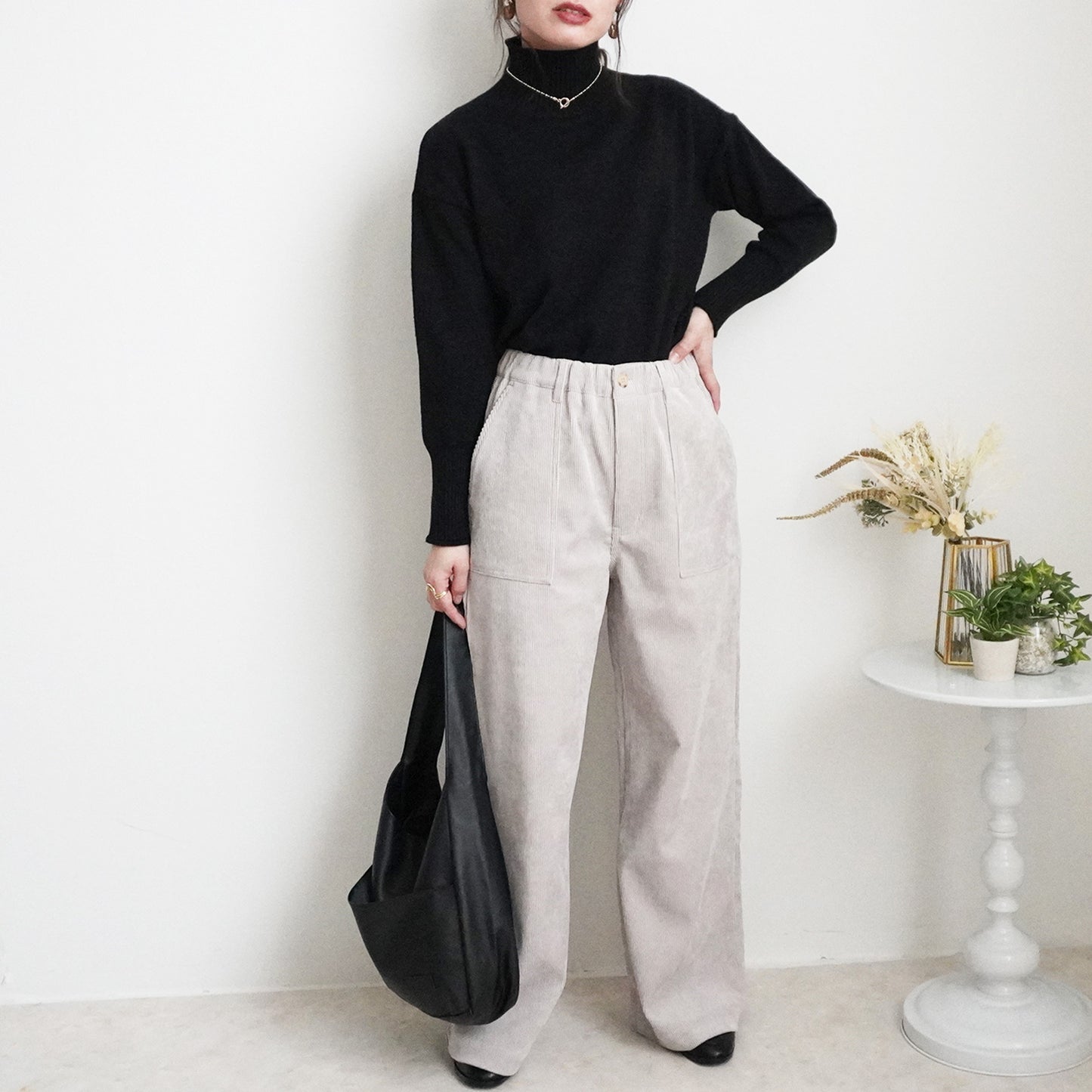 コーデュロイベイカーワイドパンツ