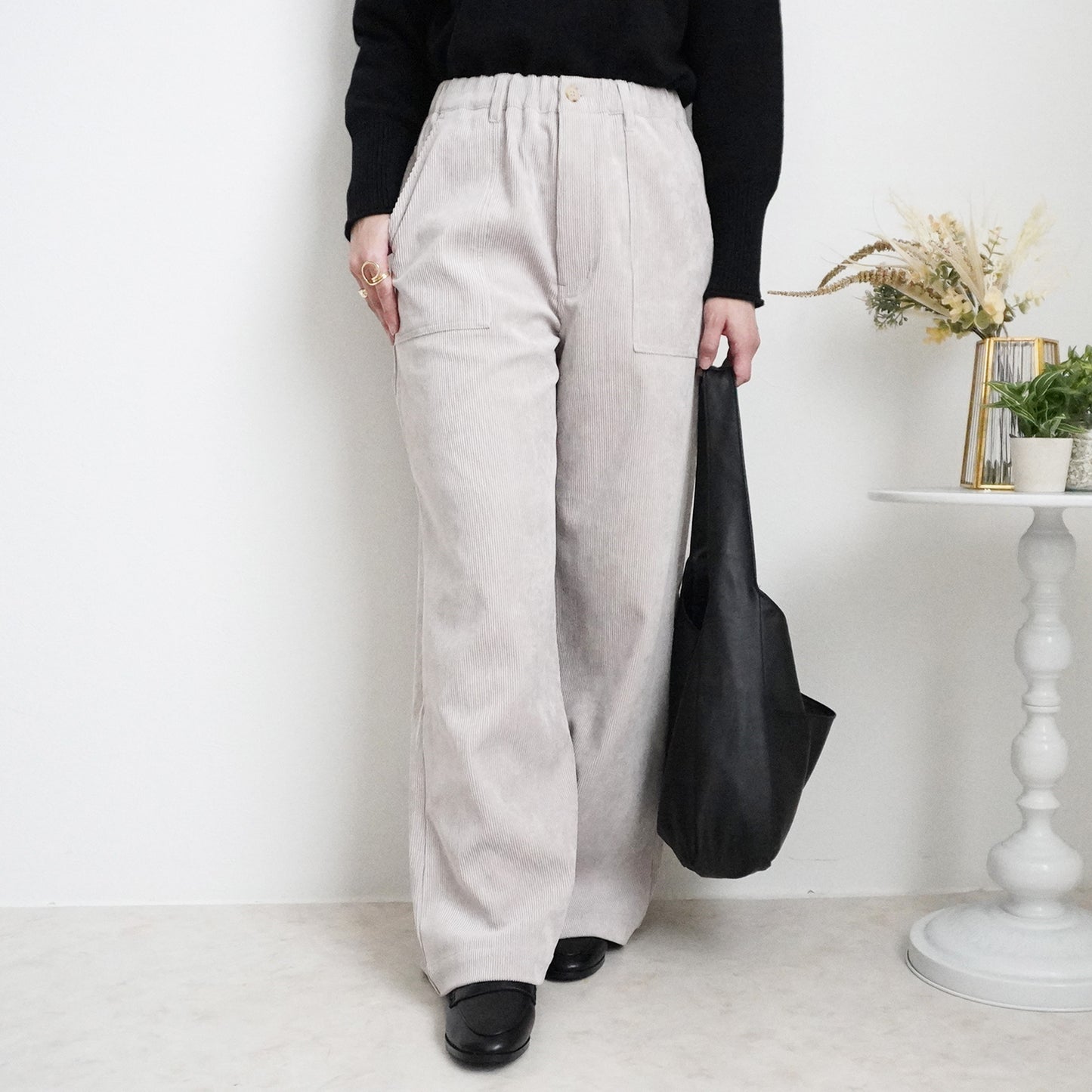 コーデュロイベイカーワイドパンツ